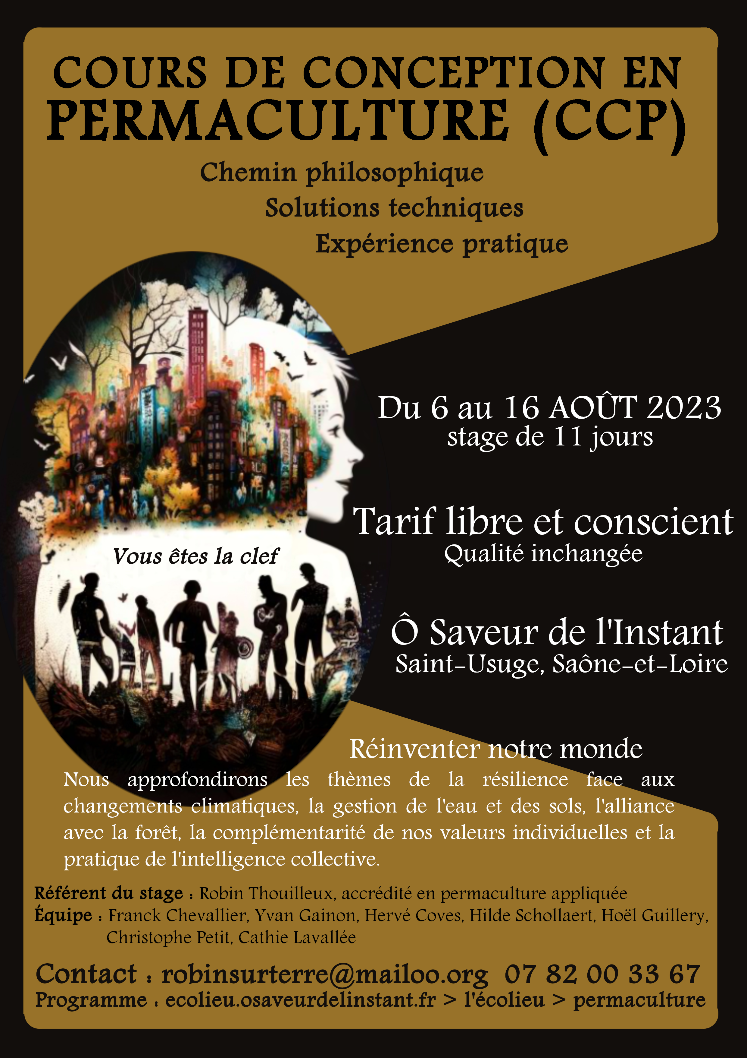 Deux des trois stages de 11 jours que j'anime en 2023
